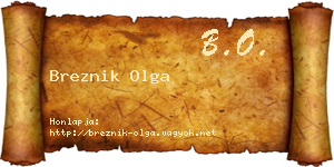 Breznik Olga névjegykártya
